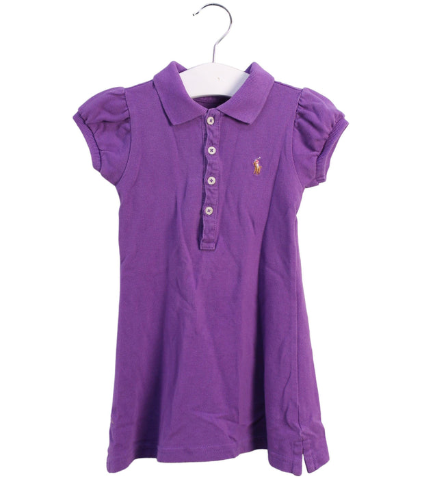 A Purple Short Sleeve Dresses from Polo Ralph Lauren in size 2T for girl. (Front View)