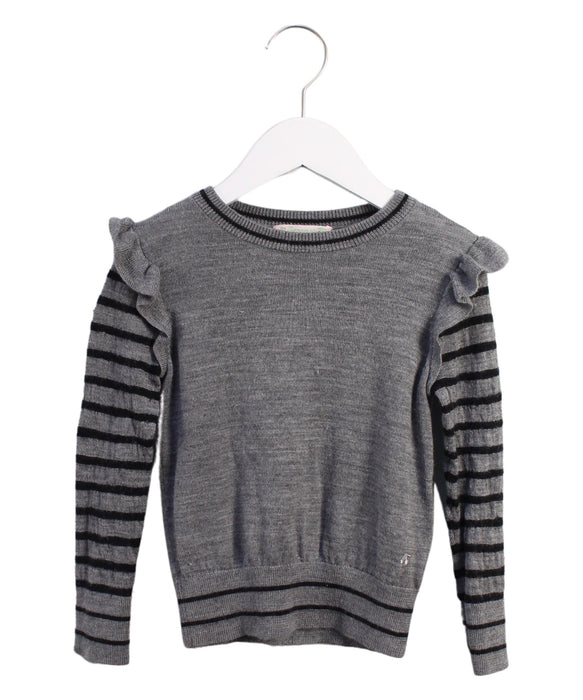 A Grey Knit Sweaters from Bonpoint in size 6T for girl. (Front View)