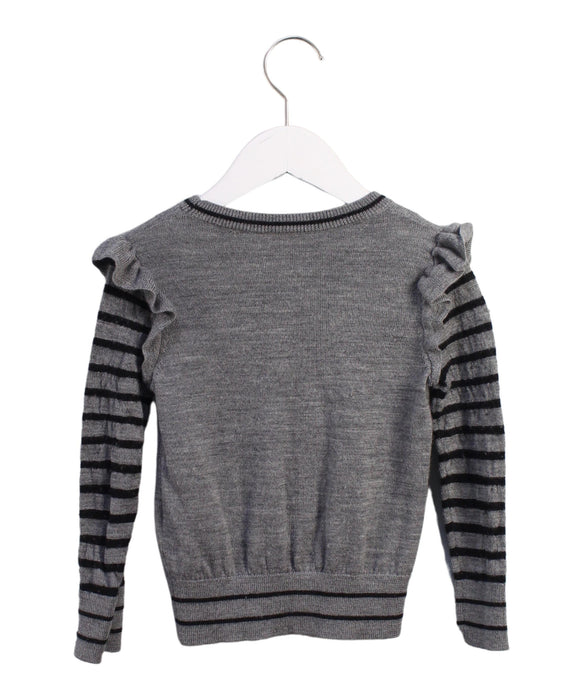 A Grey Knit Sweaters from Bonpoint in size 6T for girl. (Back View)