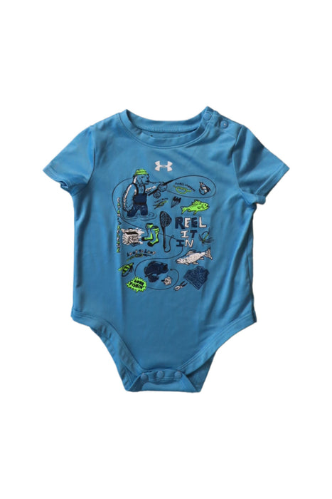 A Blue Short Sleeve Bodysuits from Under Armour in size 6-12M for boy. (Front View)