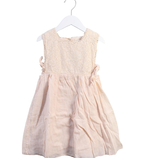 A Beige Sleeveless Dresses from Louise Misha in size 8Y for girl. (Front View)