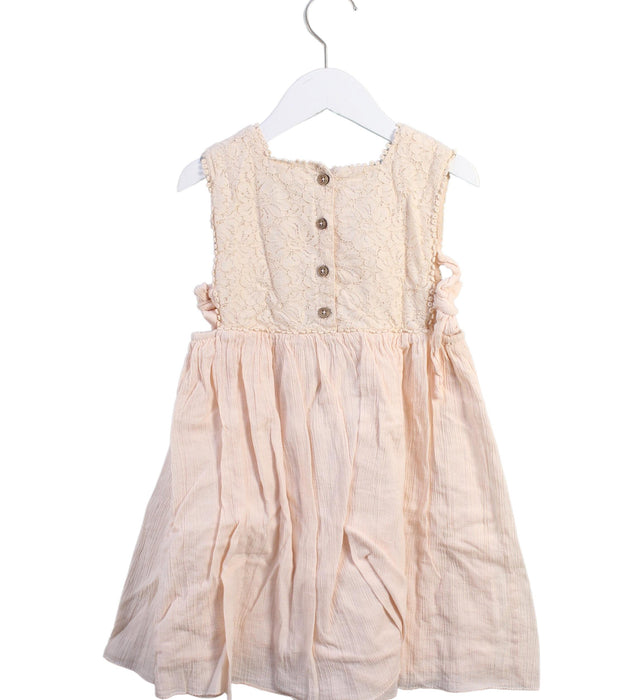 A Beige Sleeveless Dresses from Louise Misha in size 8Y for girl. (Back View)