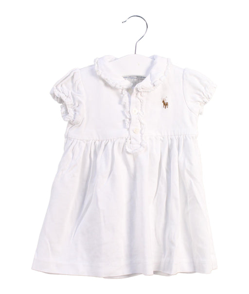 A White Short Sleeve Dresses from Ralph Lauren in size 6-12M for girl. (Front View)