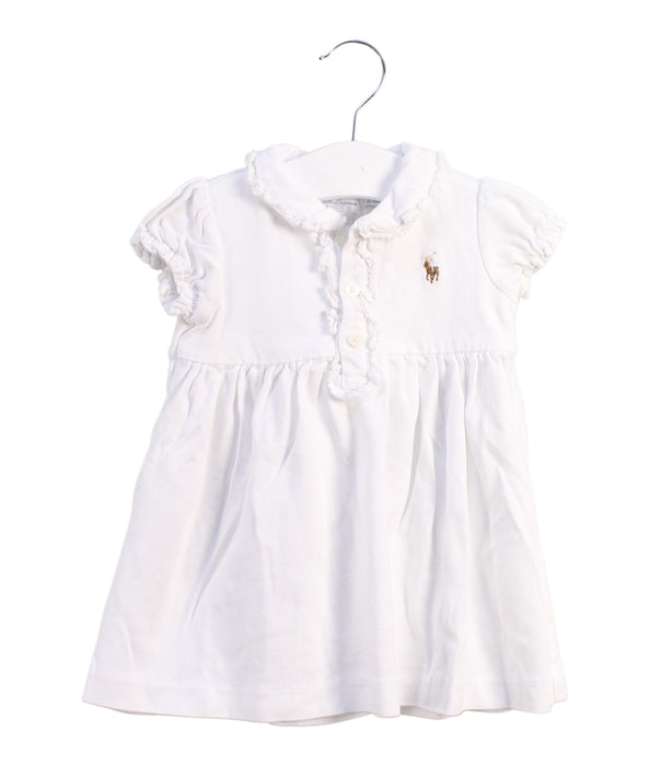 A White Short Sleeve Dresses from Ralph Lauren in size 6-12M for girl. (Front View)