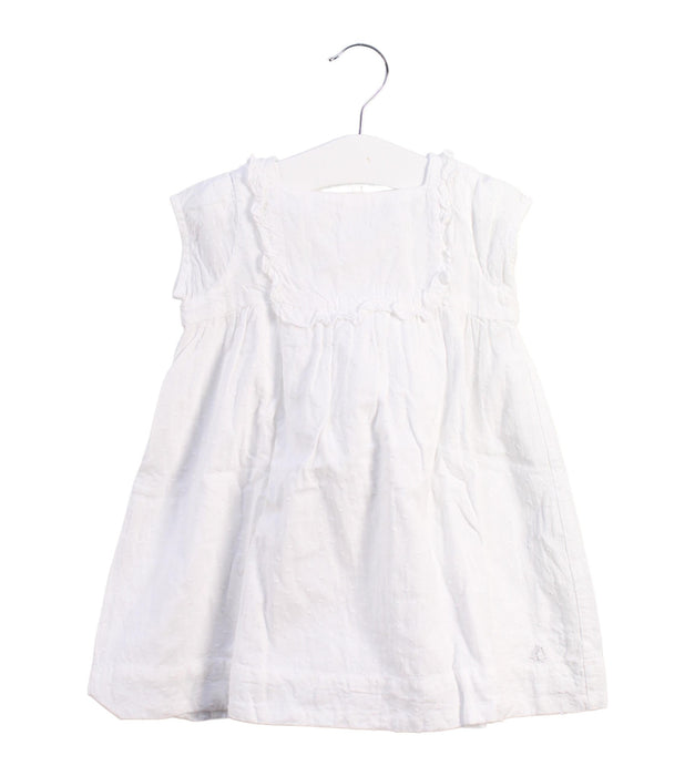 A White Short Sleeve Dresses from Petit Bateau in size 12-18M for girl. (Front View)