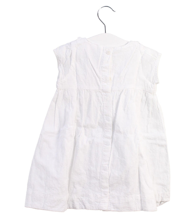 A White Short Sleeve Dresses from Petit Bateau in size 12-18M for girl. (Back View)