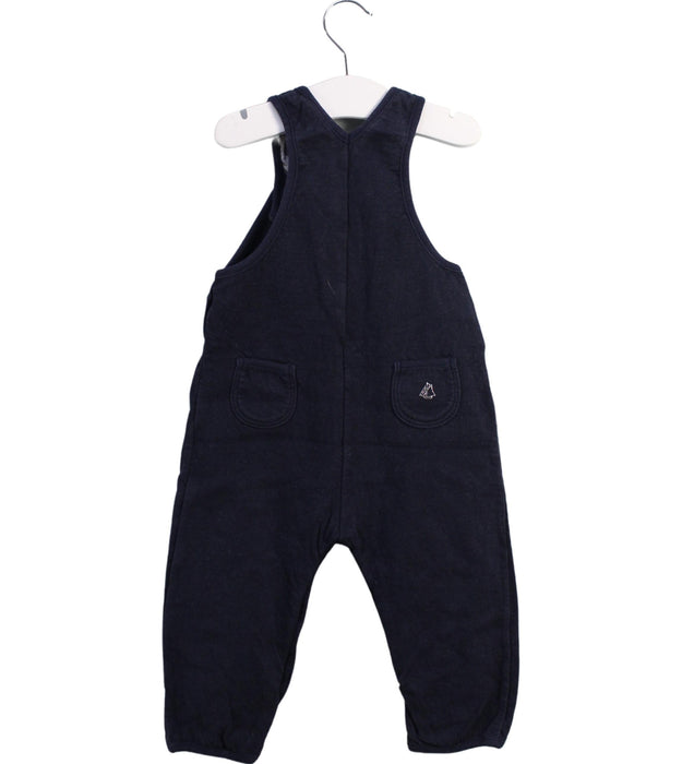 A Navy Long Overalls from Petit Bateau in size 12-18M for boy. (Back View)