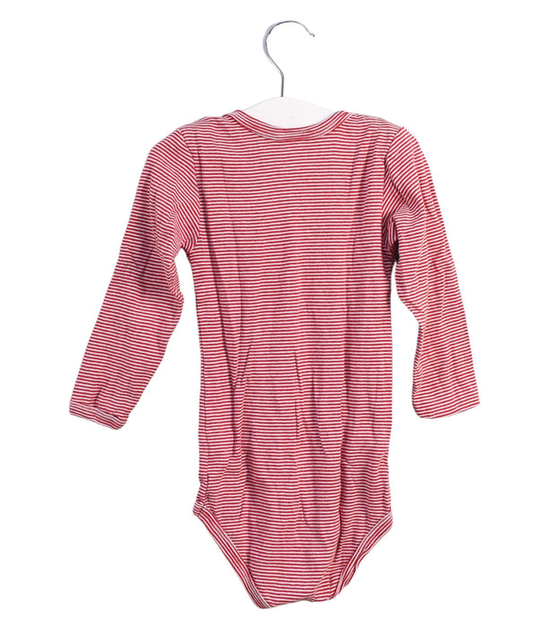 A Red Long Sleeve Bodysuits from Petit Bateau in size 3T for boy. (Back View)