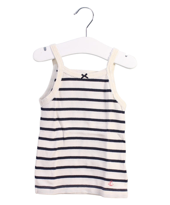 A White Sleeveless Tops from Petit Bateau in size 2T for girl. (Front View)