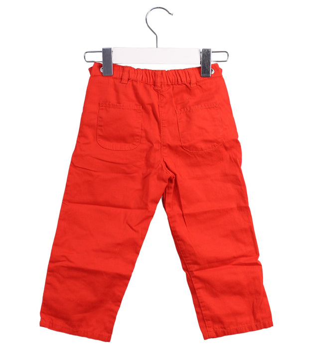 A Red Casual Pants from Petit Bateau in size 2T for girl. (Back View)