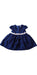 A Blue Short Sleeve Dresses from Mides in size 6-12M for girl. (Front View)