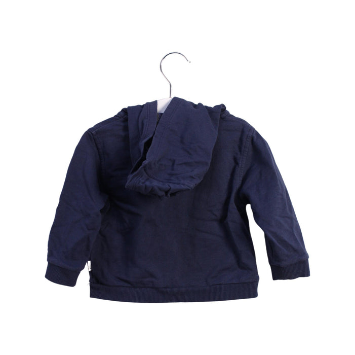 A Blue Zippered Sweatshirts from Boss in size 6-12M for boy. (Back View)