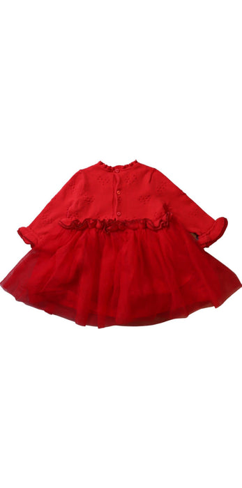 A Red Sweater Dresses from Momonittu in size 6-12M for girl. (Back View)