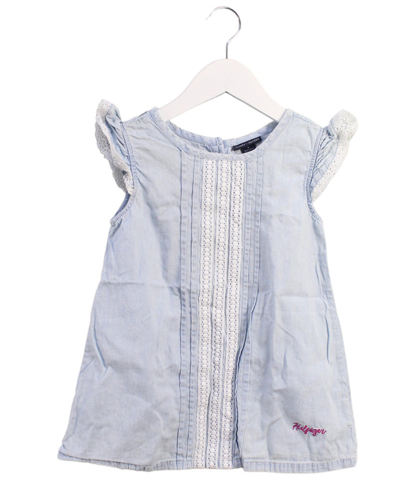 A Blue Short Sleeve Dresses from Tommy Hilfiger in size 6T for girl. (Front View)