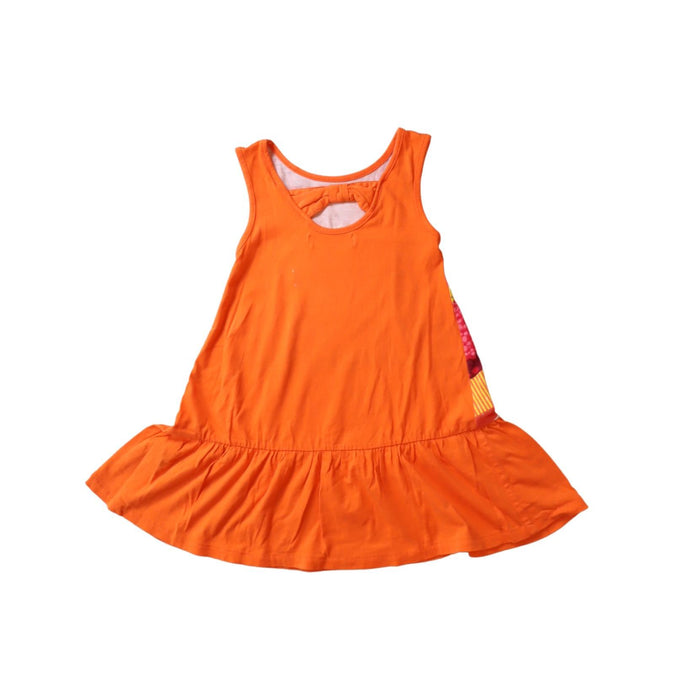 A Orange Sleeveless Dresses from Desigual in size 3T for girl. (Back View)