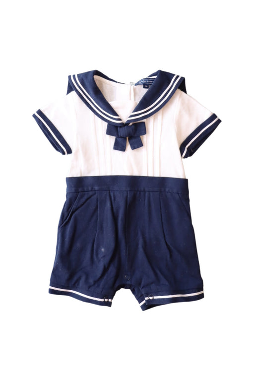 A White Short Sleeve Rompers from Nicholas & Bears in size 3-6M for boy. (Front View)