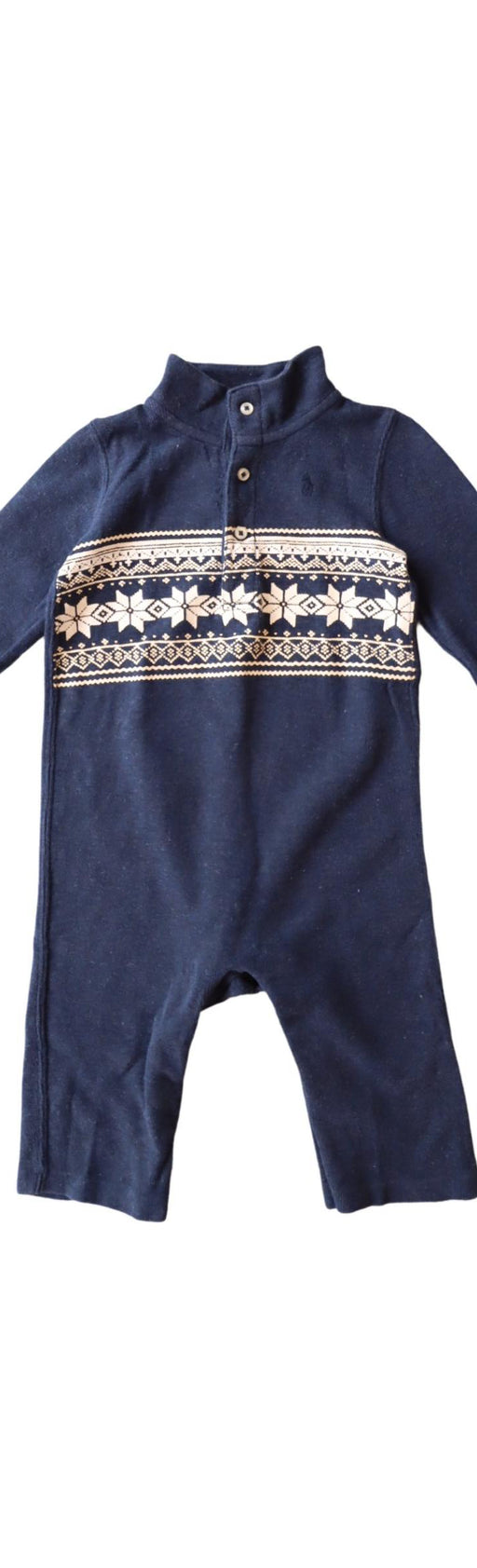 A Navy Long Sleeve Jumpsuits from Ralph Lauren in size 6-12M for boy. (Front View)