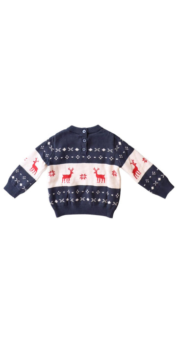 A Navy Knit Sweaters from Mori in size 0-3M for boy. (Back View)