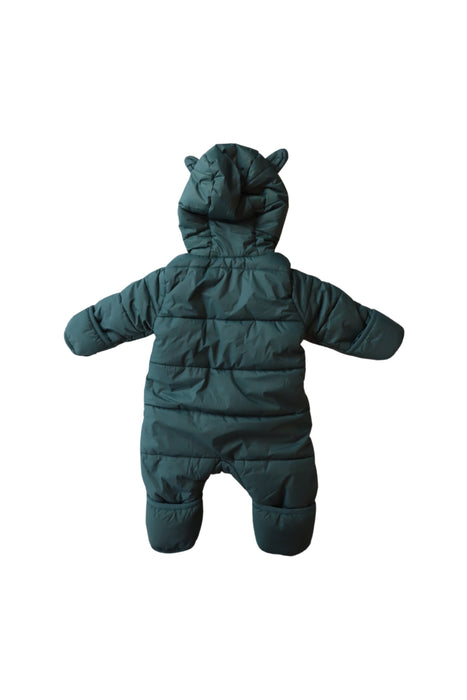 A Green Snowsuits from Mori in size 3-6M for boy. (Back View)