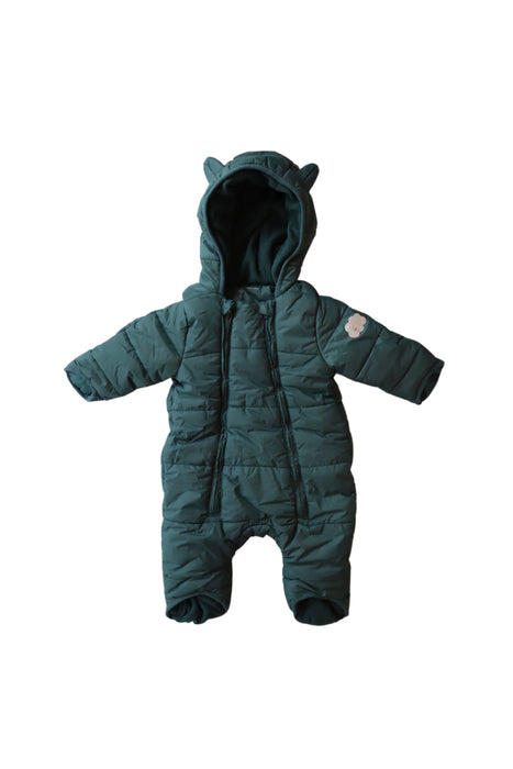 A Green Snowsuits from Mori in size 3-6M for boy. (Front View)