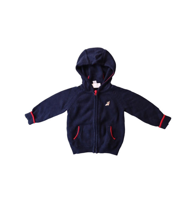 A Navy Lightweight Jackets from The Little White Company in size 6-12M for boy. (Front View)