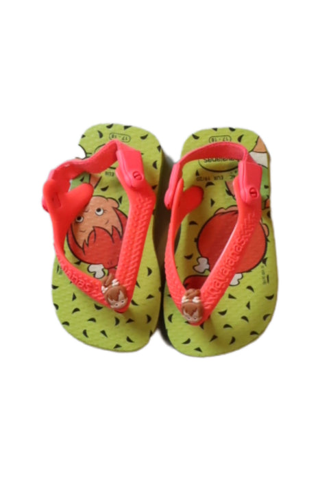 A Green Flip Flops from Havaianas in size 12-18M for girl. (Back View)