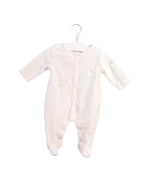 A White Onesies from Kaloo in size 0-3M for boy. (Front View)