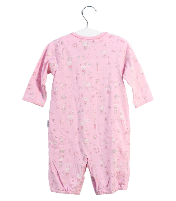 A Pink Long Sleeve Jumpsuits from Mides in size 3-6M for girl. (Back View)