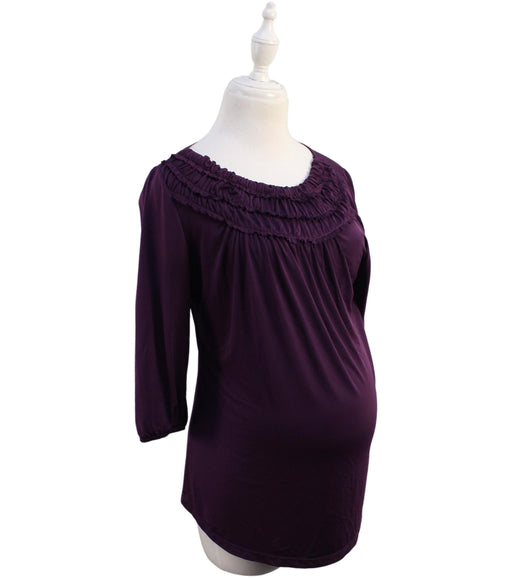 A Purple Long Sleeve Tops from Maternal America in size L for maternity. (Front View)