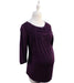 A Purple Long Sleeve Tops from Maternal America in size L for maternity. (Front View)