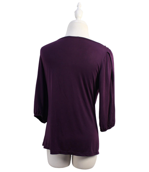 A Purple Long Sleeve Tops from Maternal America in size L for maternity. (Back View)