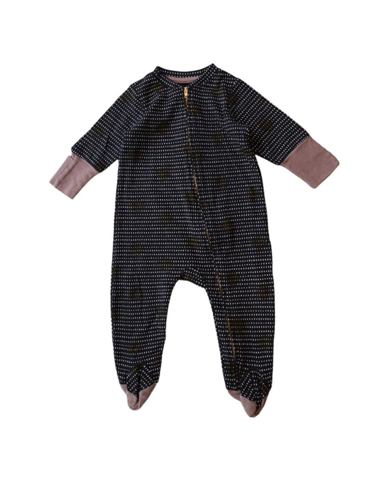 A Black Onesies from TinyBitz in size 6-12M for neutral. (Front View)