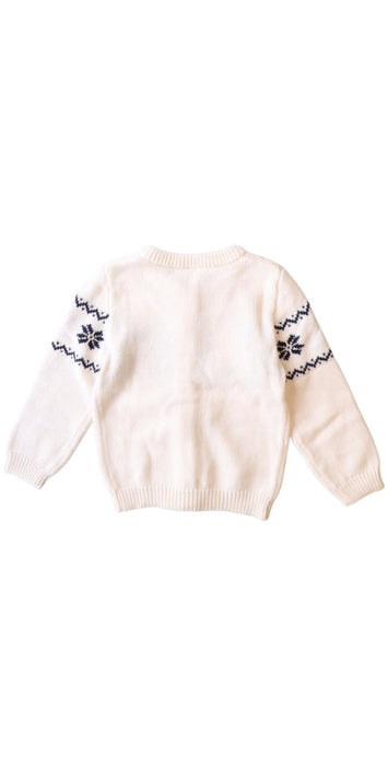 A White Cardigans from Petit Bateau in size 3T for girl. (Back View)