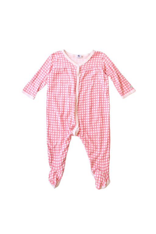 A Pink Onesies from Petit Bateau in size 6-12M for girl. (Front View)