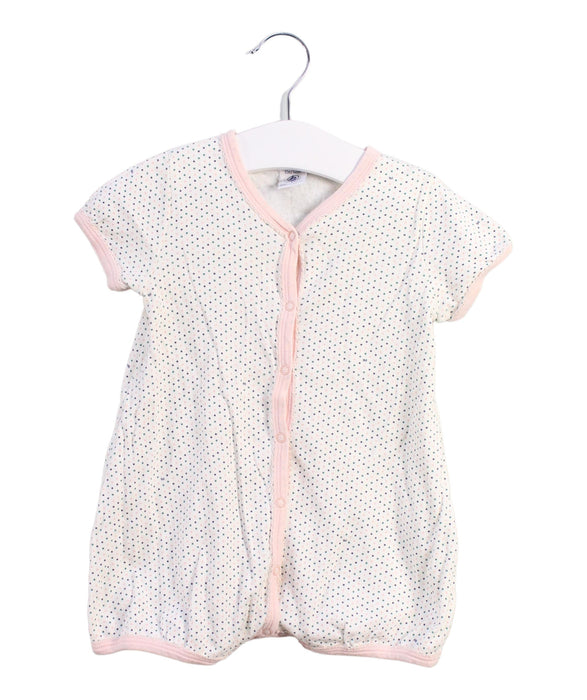 A White Short Sleeve Rompers from Petit Bateau in size 6-12M for girl. (Front View)