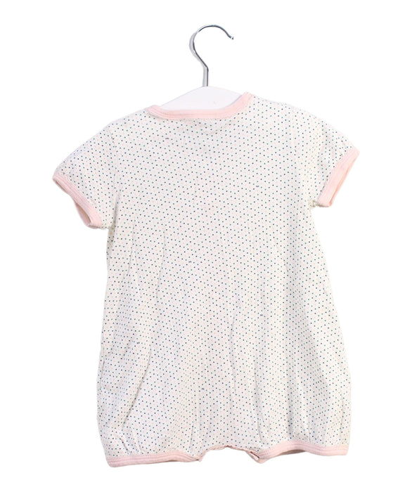 A White Short Sleeve Rompers from Petit Bateau in size 6-12M for girl. (Back View)