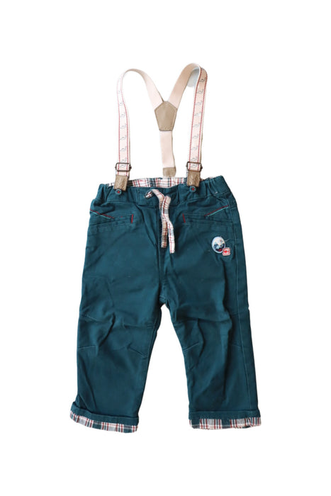 A Green Long Overalls from Sergent Major in size 6-12M for boy. (Front View)