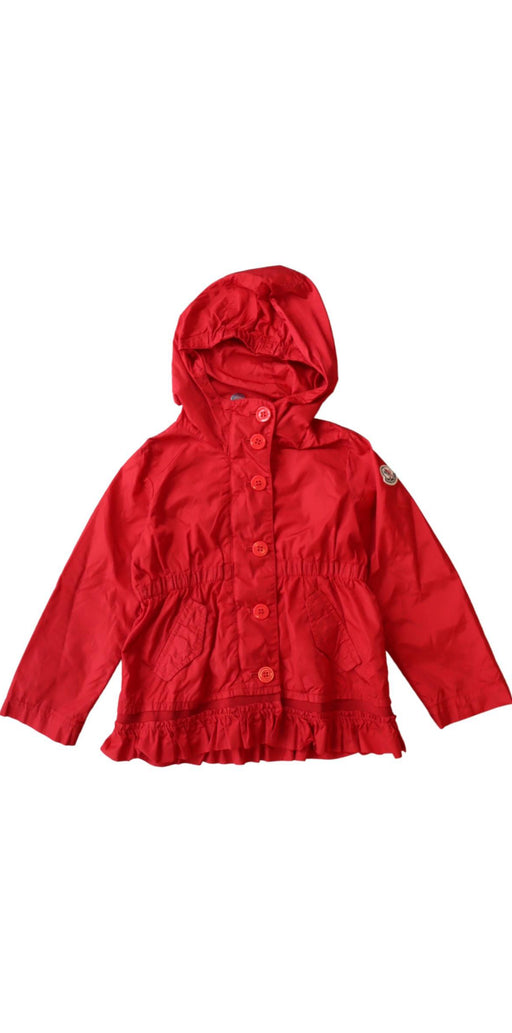 A Red Lightweight Jackets from Moncler in size 2T for girl. (Front View)