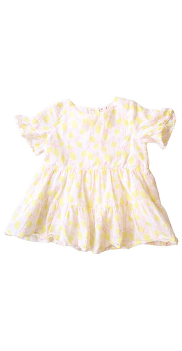 A White Short Sleeve Tops from Seed in size 6-12M for girl. (Front View)