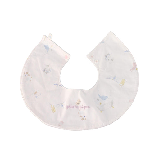 A White Bibs from Gelato Pique in size O/S for girl. (Front View)