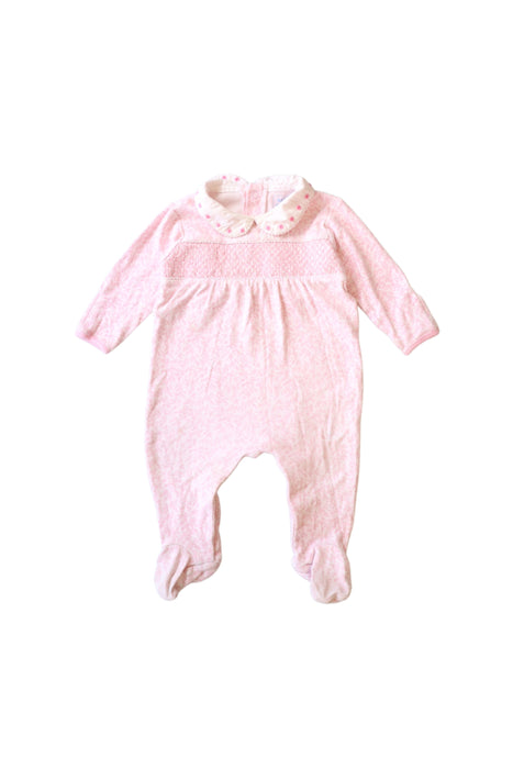 A Pink Onesies from Jojo Maman Bébé in size 6-12M for girl. (Front View)