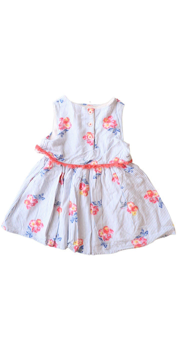 A Blue Sleeveless Dresses from Joules in size 6-12M for girl. (Back View)