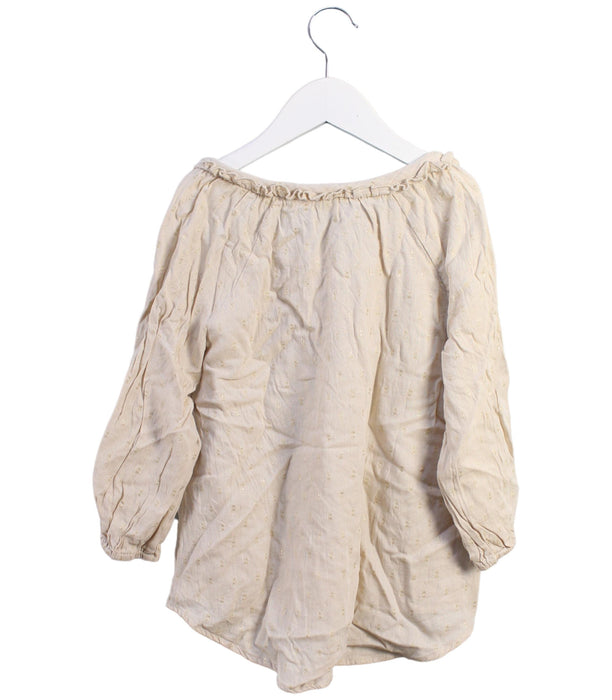 A Beige Long Sleeve Tops from Excuse My French in size 10Y for girl. (Back View)