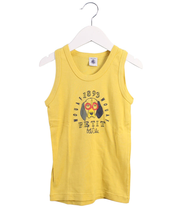 A Yellow Sleeveless Tops from Petit Bateau in size 8Y for boy. (Front View)