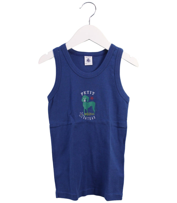 A Blue Sleeveless Tops from Petit Bateau in size 8Y for boy. (Front View)