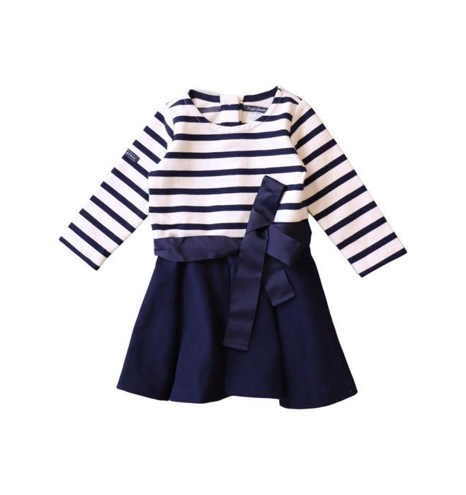 A Navy Long Sleeve Dresses from Ralph Lauren in size 3-6M for girl. (Front View)