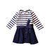 A Navy Long Sleeve Dresses from Ralph Lauren in size 3-6M for girl. (Front View)