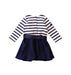 A Navy Long Sleeve Dresses from Ralph Lauren in size 3-6M for girl. (Back View)