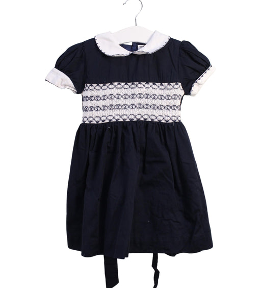 A Navy Short Sleeve Dresses from Rachel Riley in size 3T for girl. (Front View)