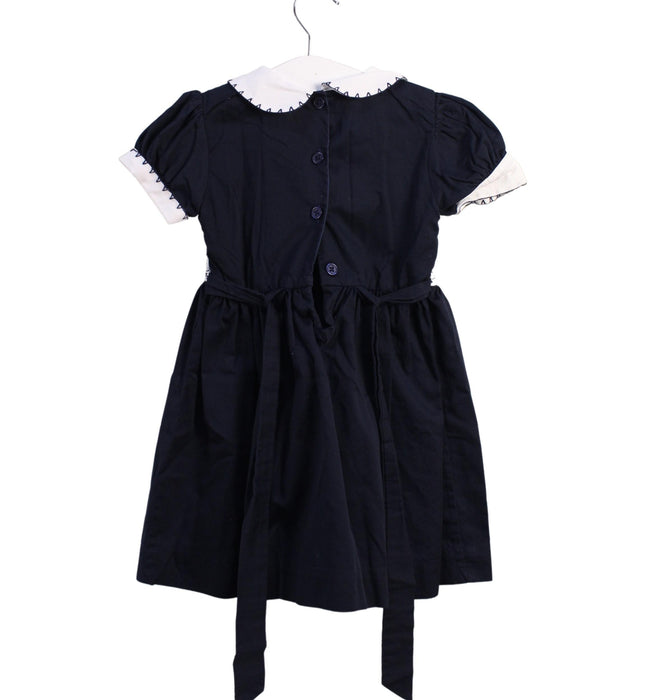 A Navy Short Sleeve Dresses from Rachel Riley in size 3T for girl. (Back View)